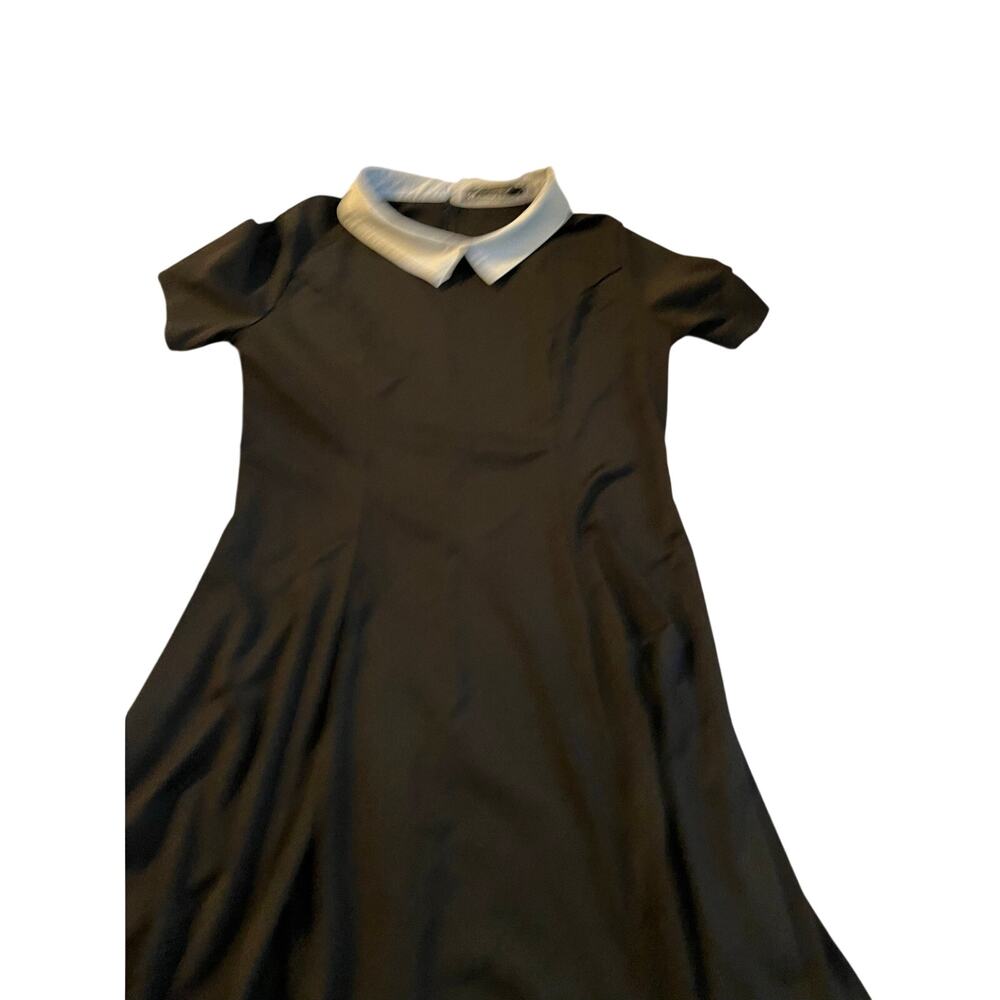 Allegra K Black Peter Pan Collar Skater Dress Lg Wednesday Addams Dark Academia